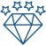 Diamant avec étoiles de cotation