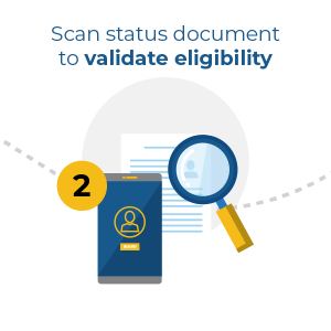 scan status document to validate eligibility
