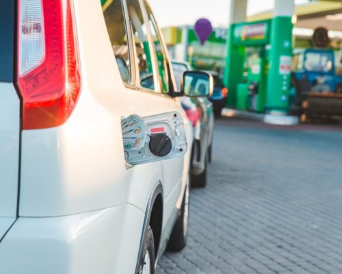 waiting for pay at the pump dispenser